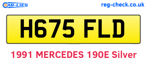 H675FLD are the vehicle registration plates.