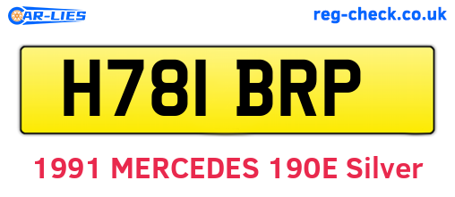 H781BRP are the vehicle registration plates.