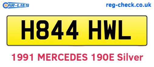 H844HWL are the vehicle registration plates.