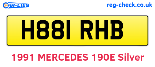 H881RHB are the vehicle registration plates.