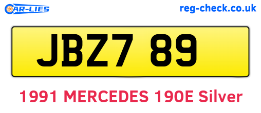 JBZ789 are the vehicle registration plates.