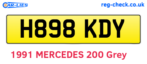 H898KDY are the vehicle registration plates.