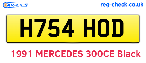 H754HOD are the vehicle registration plates.