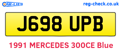 J698UPB are the vehicle registration plates.
