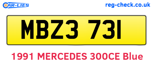 MBZ3731 are the vehicle registration plates.