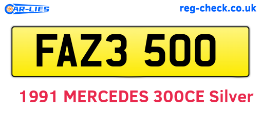 FAZ3500 are the vehicle registration plates.