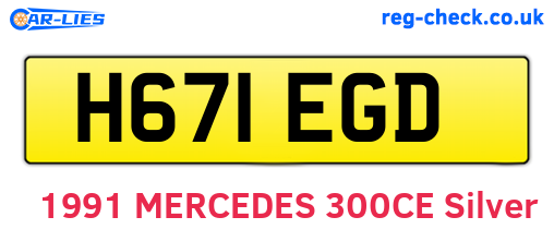 H671EGD are the vehicle registration plates.