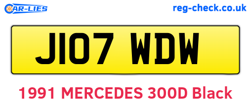 J107WDW are the vehicle registration plates.
