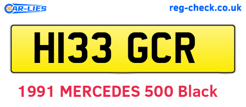 H133GCR are the vehicle registration plates.