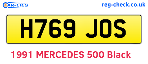 H769JOS are the vehicle registration plates.