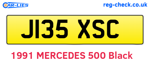 J135XSC are the vehicle registration plates.