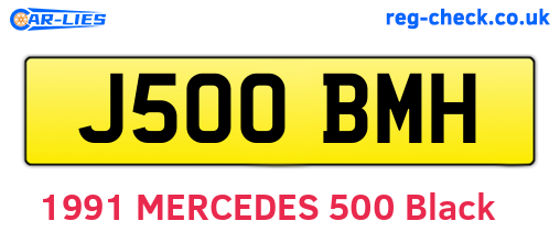 J500BMH are the vehicle registration plates.