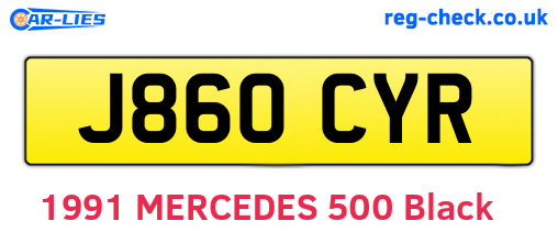 J860CYR are the vehicle registration plates.