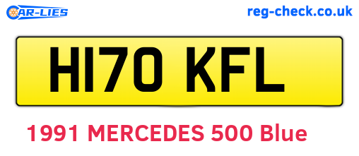 H170KFL are the vehicle registration plates.