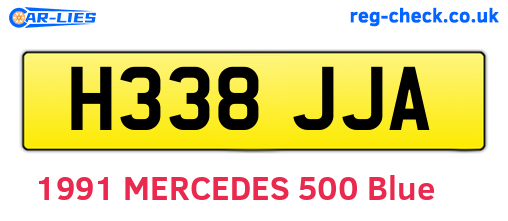 H338JJA are the vehicle registration plates.