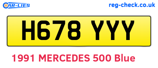 H678YYY are the vehicle registration plates.