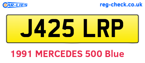 J425LRP are the vehicle registration plates.