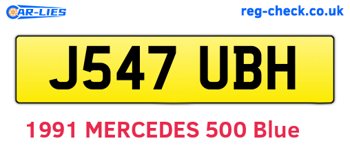 J547UBH are the vehicle registration plates.