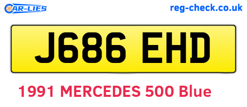 J686EHD are the vehicle registration plates.