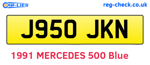 J950JKN are the vehicle registration plates.