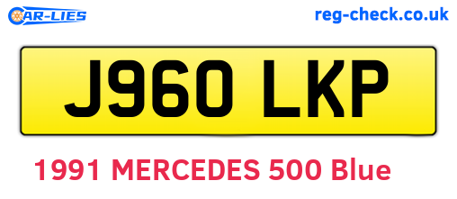 J960LKP are the vehicle registration plates.
