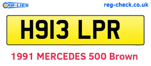 H913LPR are the vehicle registration plates.