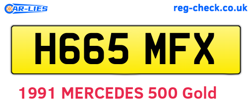 H665MFX are the vehicle registration plates.
