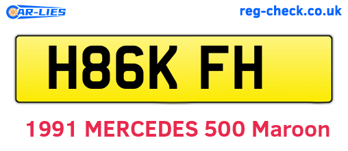 H86KFH are the vehicle registration plates.