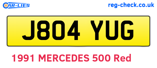 J804YUG are the vehicle registration plates.