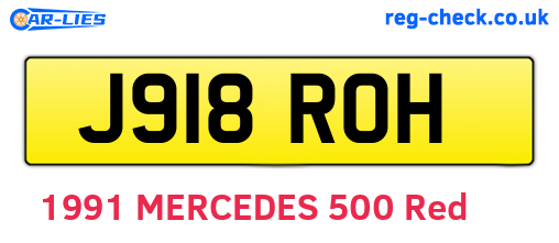 J918ROH are the vehicle registration plates.
