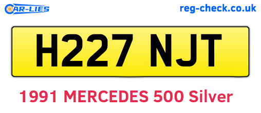 H227NJT are the vehicle registration plates.