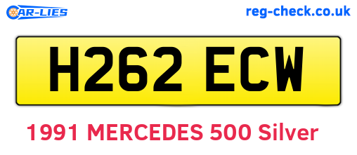 H262ECW are the vehicle registration plates.