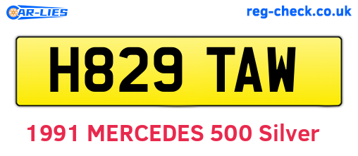 H829TAW are the vehicle registration plates.