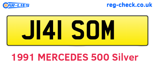 J141SOM are the vehicle registration plates.