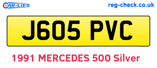 J605PVC are the vehicle registration plates.