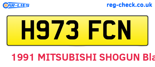 H973FCN are the vehicle registration plates.