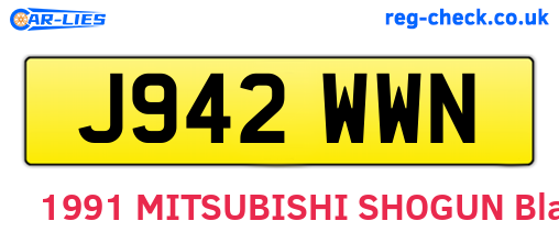 J942WWN are the vehicle registration plates.