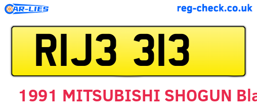 RIJ3313 are the vehicle registration plates.