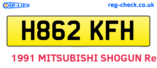 H862KFH are the vehicle registration plates.
