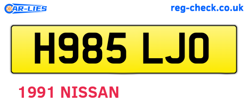 H985LJO are the vehicle registration plates.