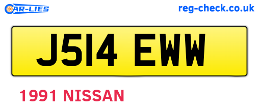 J514EWW are the vehicle registration plates.