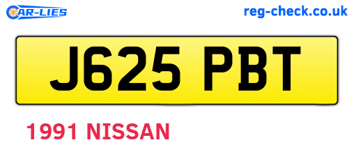 J625PBT are the vehicle registration plates.
