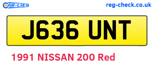 J636UNT are the vehicle registration plates.