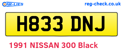 H833DNJ are the vehicle registration plates.
