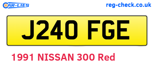 J240FGE are the vehicle registration plates.