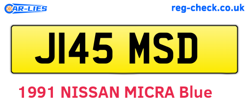 J145MSD are the vehicle registration plates.