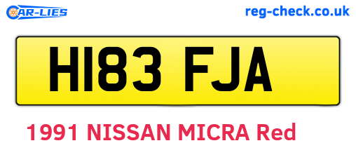 H183FJA are the vehicle registration plates.