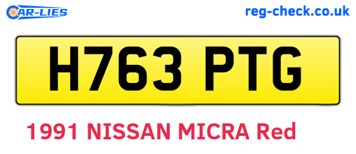 H763PTG are the vehicle registration plates.