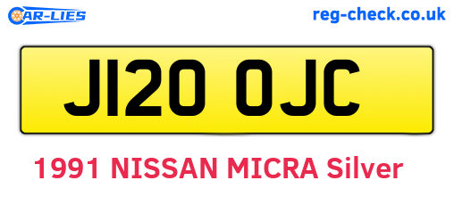 J120OJC are the vehicle registration plates.