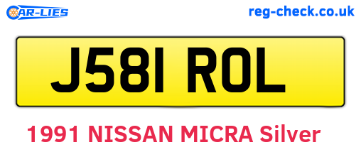J581ROL are the vehicle registration plates.